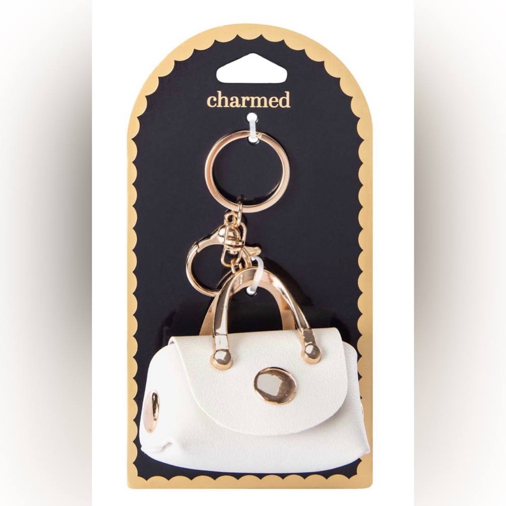 NWT Mini Bag White Bag Charm / Keychain